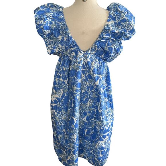O.P.T Didi Mini Dress Blue Floral Size Large NWOT - Picture 8 of 12